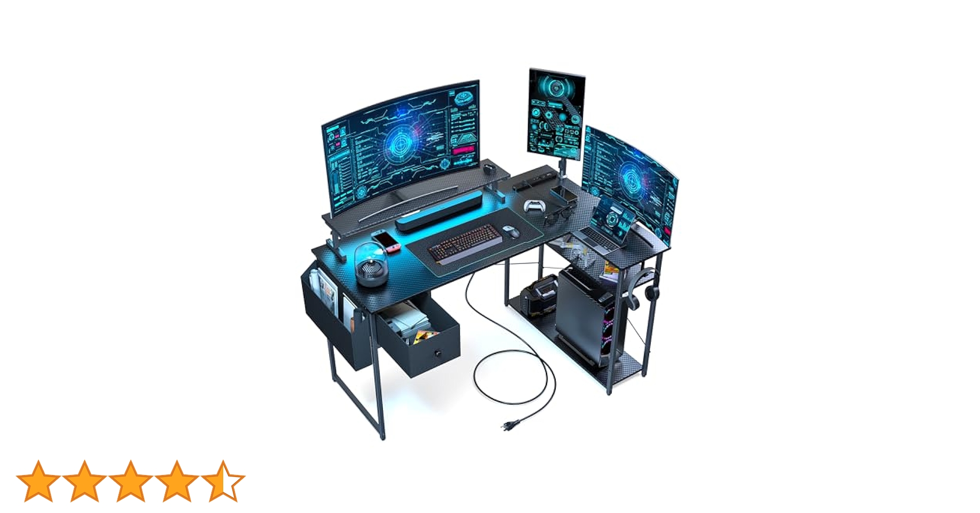 新品 机 PCデスク  ゲーム 勉強机 組立簡単 thn-202106075.jpg